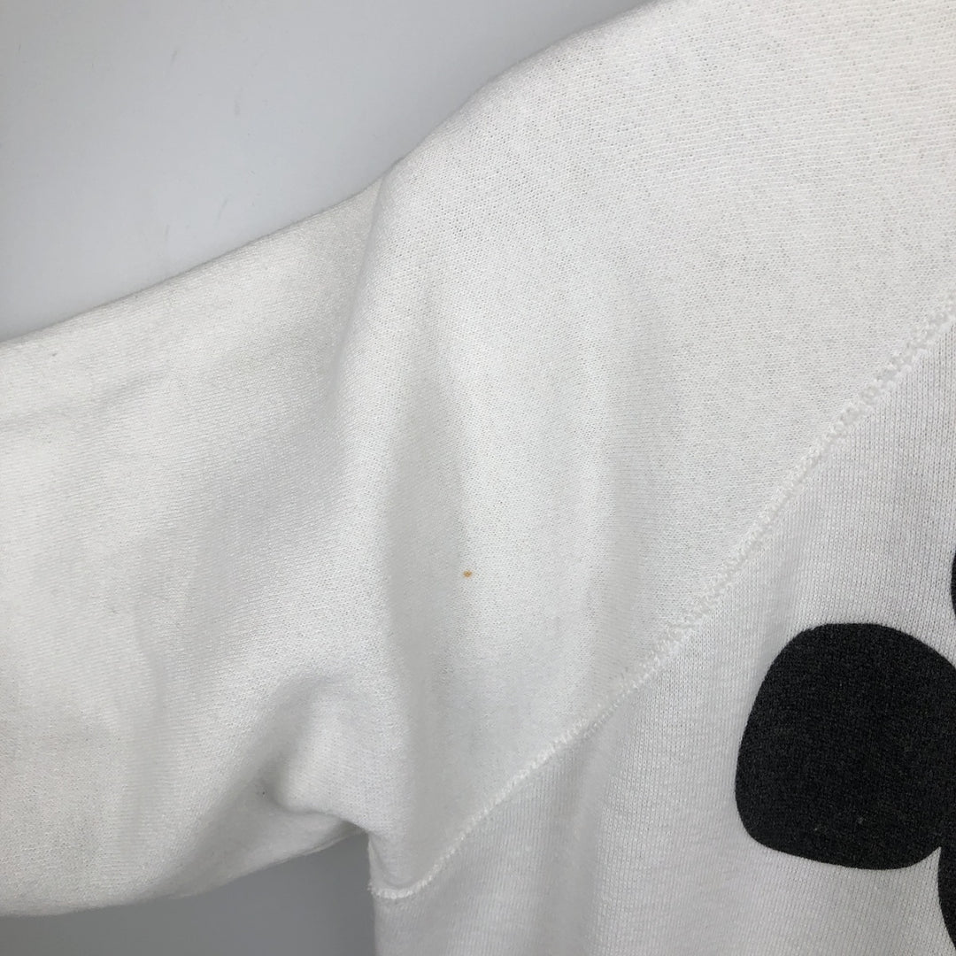 80'S Tultex Mickey Mouse Character Sweatshirt, Made in USA, Women's Size L (Equivalent), Vintage cotton white type Vintage Second Hand