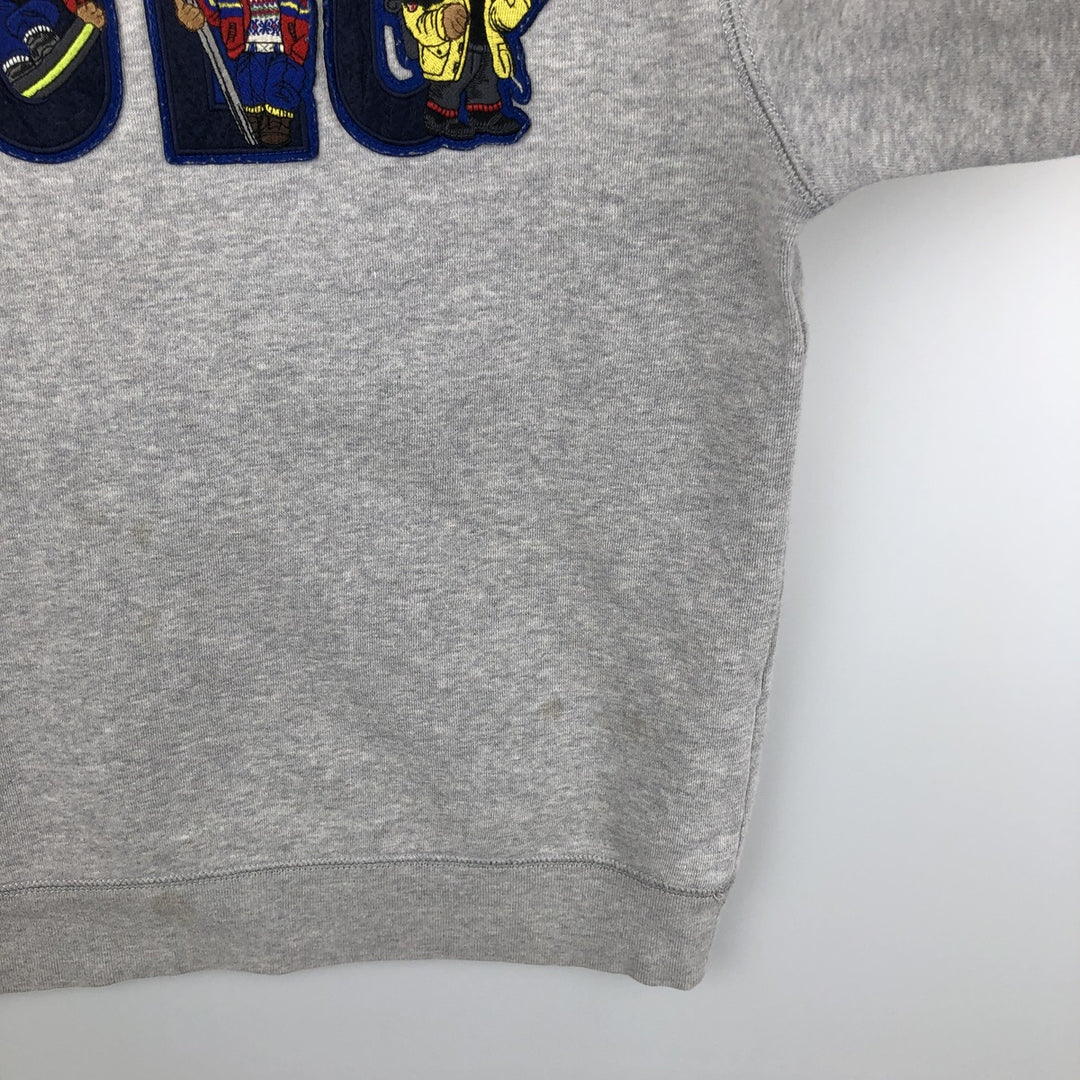 Ralph Lauren POLO RALPH LAUREN Polo Bear Logo Sweatshirt (Women's Size L) cotton gray type Vintage Second Hand