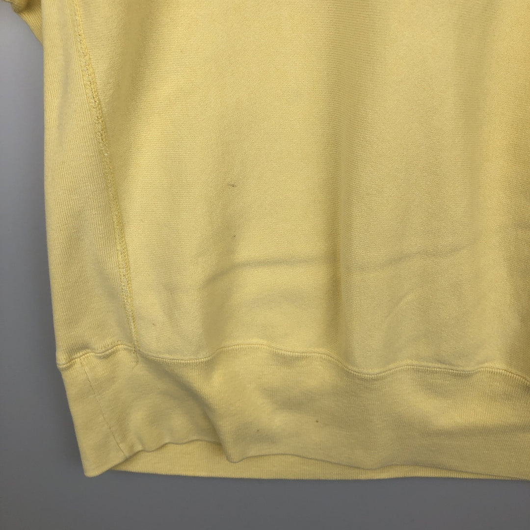 90'S Champion Reverse Weave Embroidered Tag University of Michigan College Sweatshirt (Women's Size L) cotton lemon yellow Vintage Second Hand