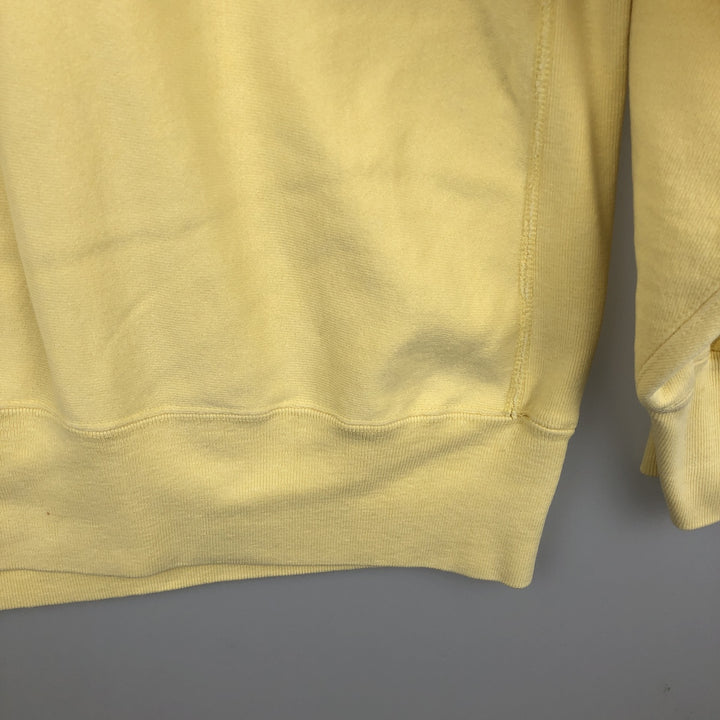 90'S Champion Reverse Weave Embroidered Tag University of Michigan College Sweatshirt (Women's Size L) cotton lemon yellow Vintage Second Hand
