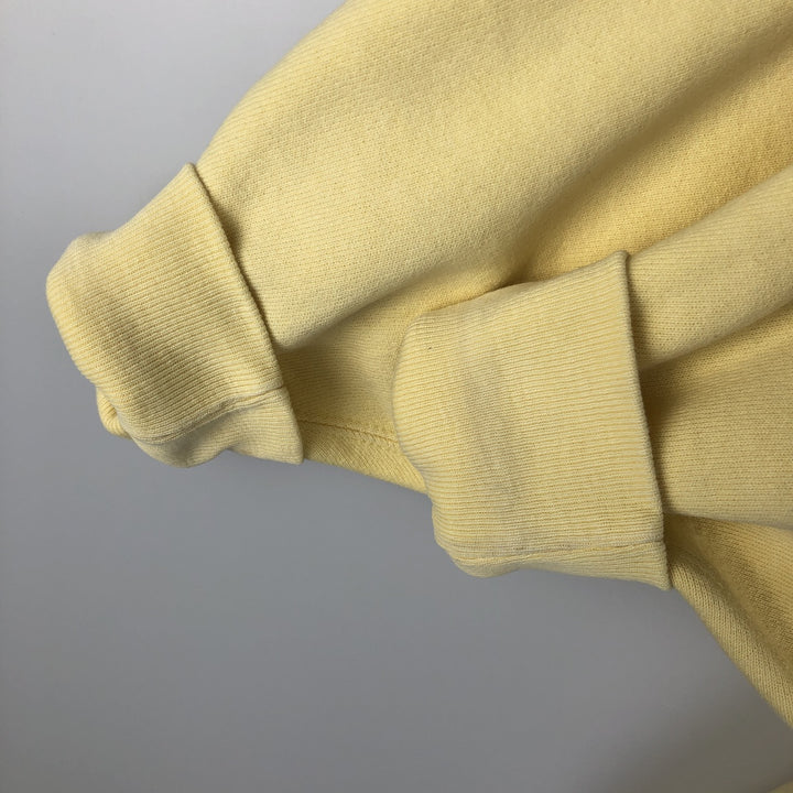 90'S Champion Reverse Weave Embroidered Tag University of Michigan College Sweatshirt (Women's Size L) cotton lemon yellow Vintage Second Hand