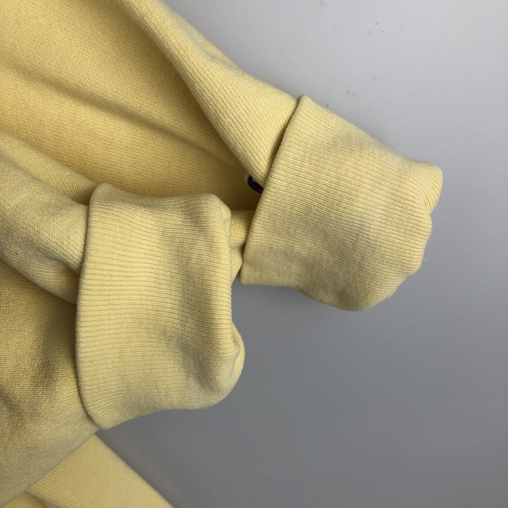90'S Champion Reverse Weave Embroidered Tag University of Michigan College Sweatshirt (Women's Size L) cotton lemon yellow Vintage Second Hand