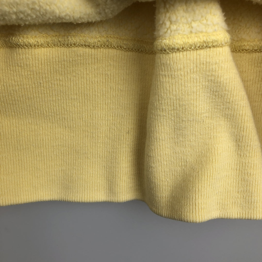 90'S Champion Reverse Weave Embroidered Tag University of Michigan College Sweatshirt (Women's Size L) cotton lemon yellow Vintage Second Hand