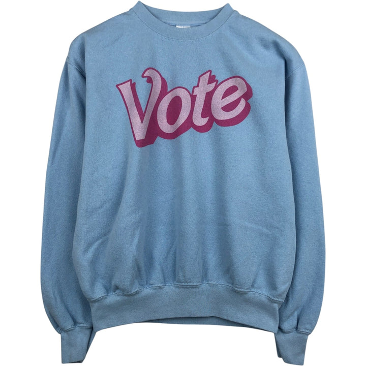 Fruit of the Loom printed sweatshirt, women's size M (approx.) cotton Blue type light blue Vintage Second Hand