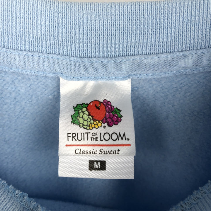 Fruit of the Loom printed sweatshirt, women's size M (approx.) cotton Blue type light blue Vintage Second Hand