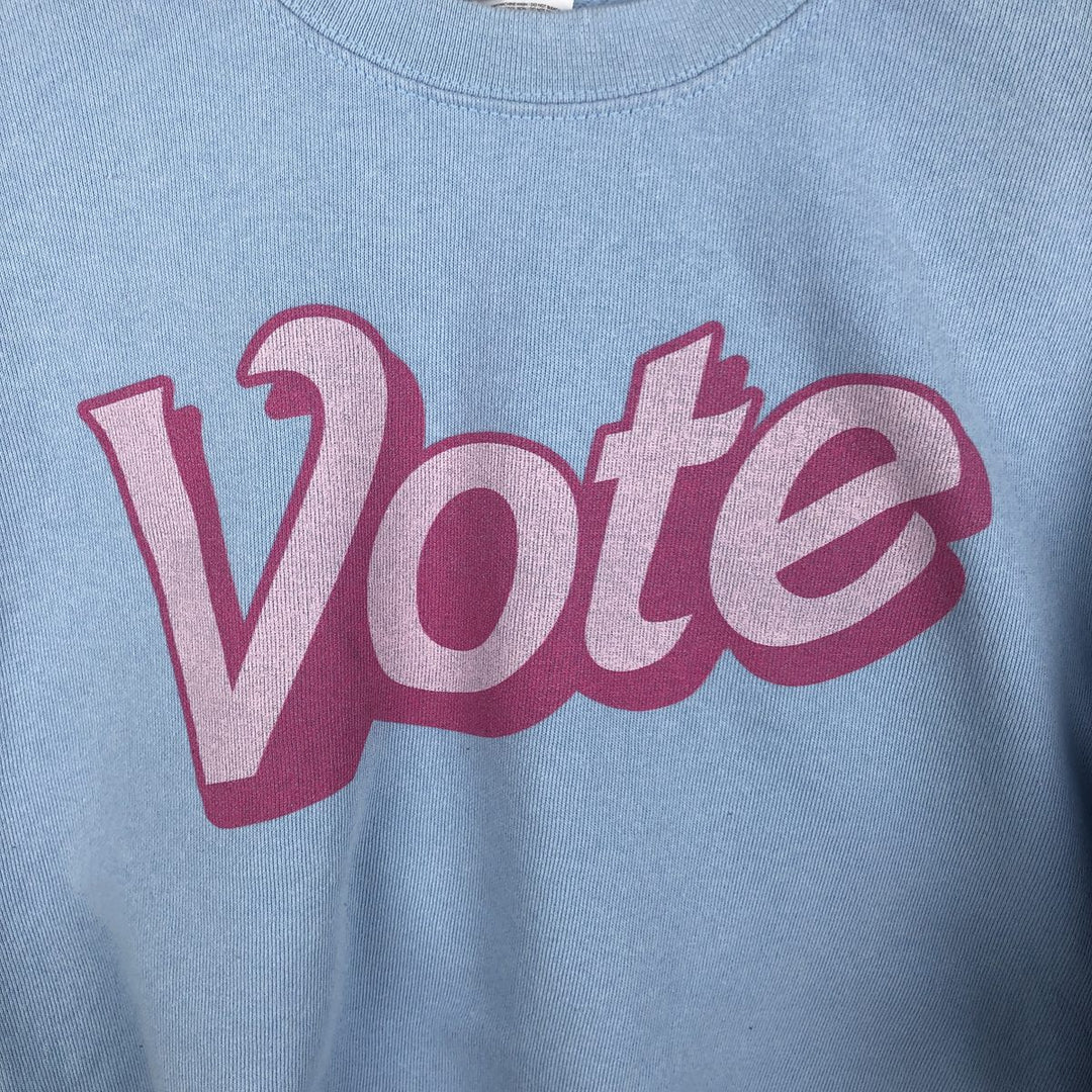 Fruit of the Loom printed sweatshirt, women's size M (approx.) cotton Blue type light blue Vintage Second Hand