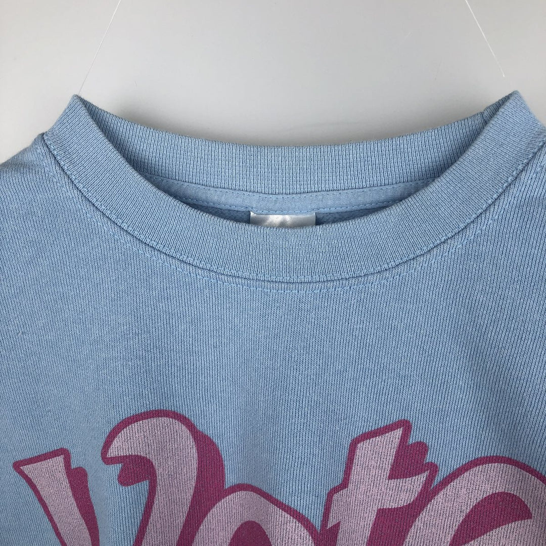 Fruit of the Loom printed sweatshirt, women's size M (approx.) cotton Blue type light blue Vintage Second Hand