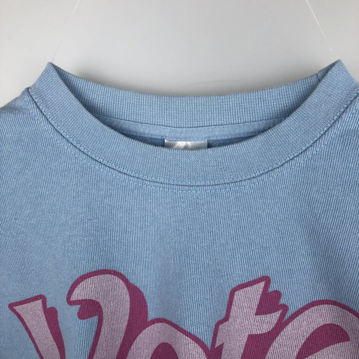 Fruit of the Loom printed sweatshirt, women's size M (approx.) cotton Blue type light blue Vintage Second Hand
