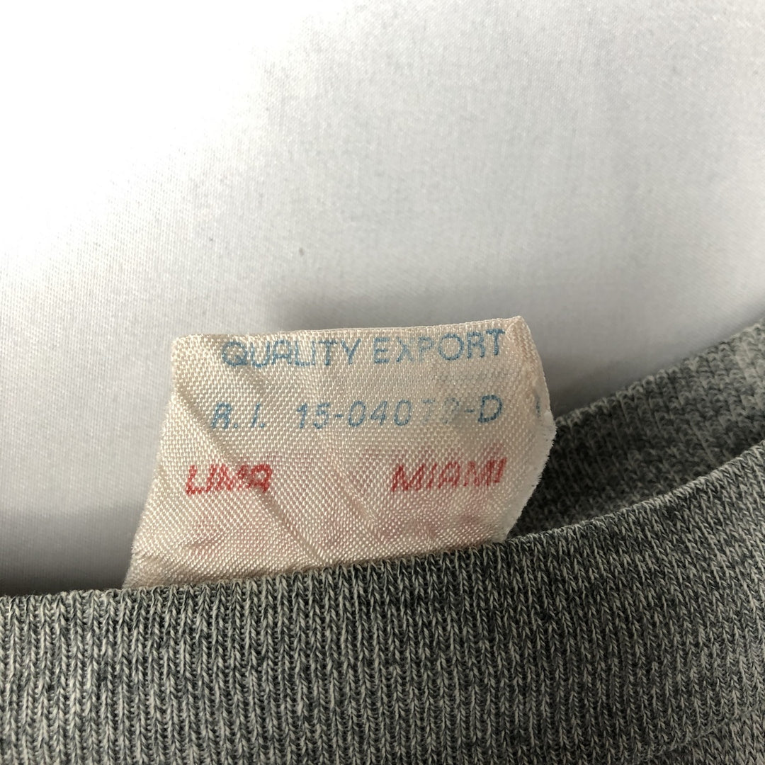 MIAMI Printed Sweatshirt, Women's Size L (approx.), Vintage unclear gray type Vintage Second Hand