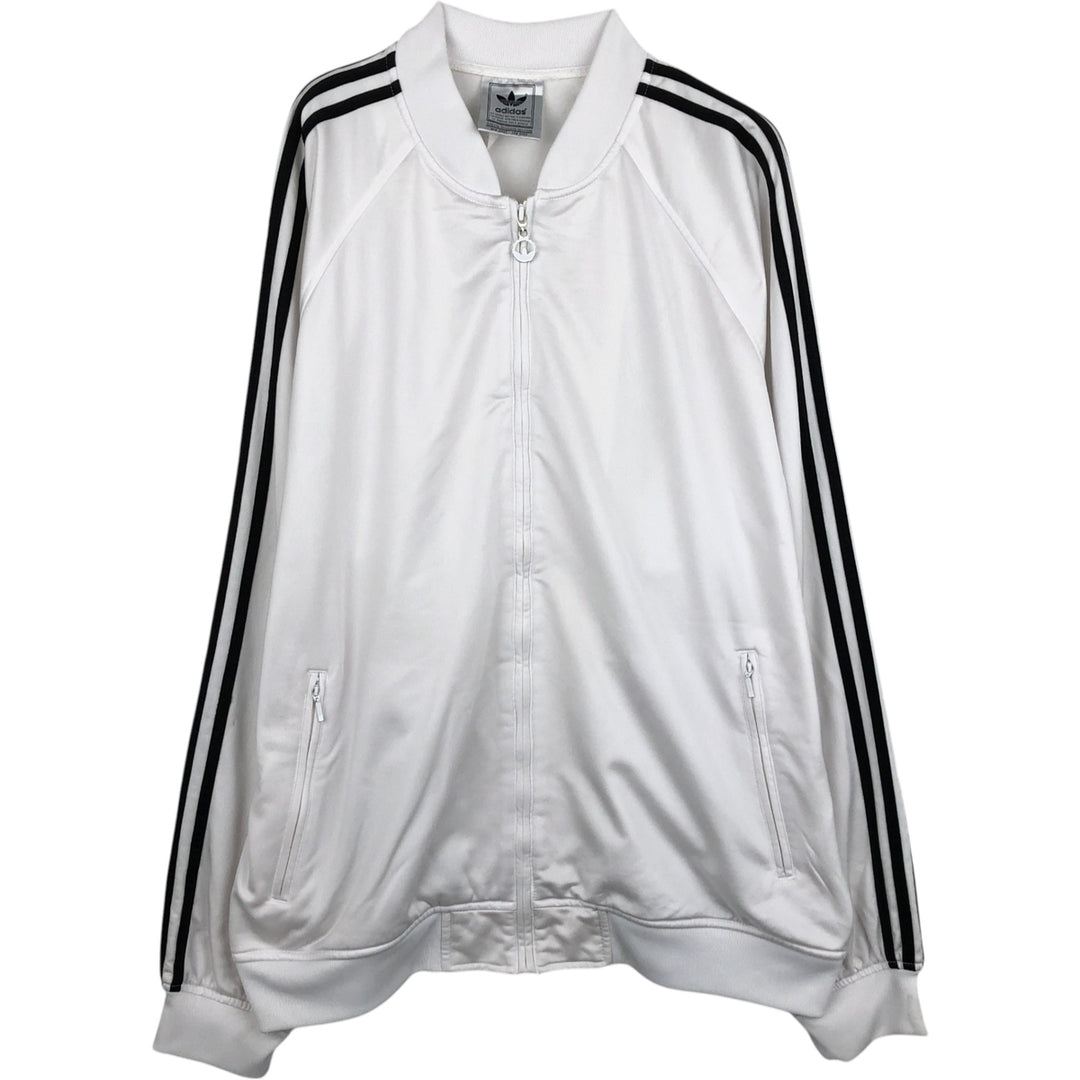 Adidas Originals Jersey Track Jacket, Men's XXL polyester white type Vintage Second Hand