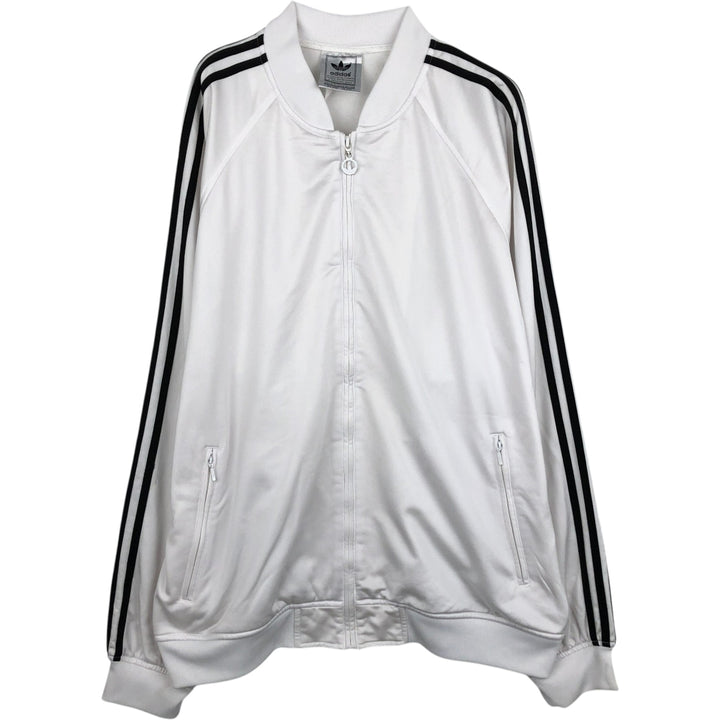 Adidas Originals Jersey Track Jacket, Men's XXL polyester white type Vintage Second Hand