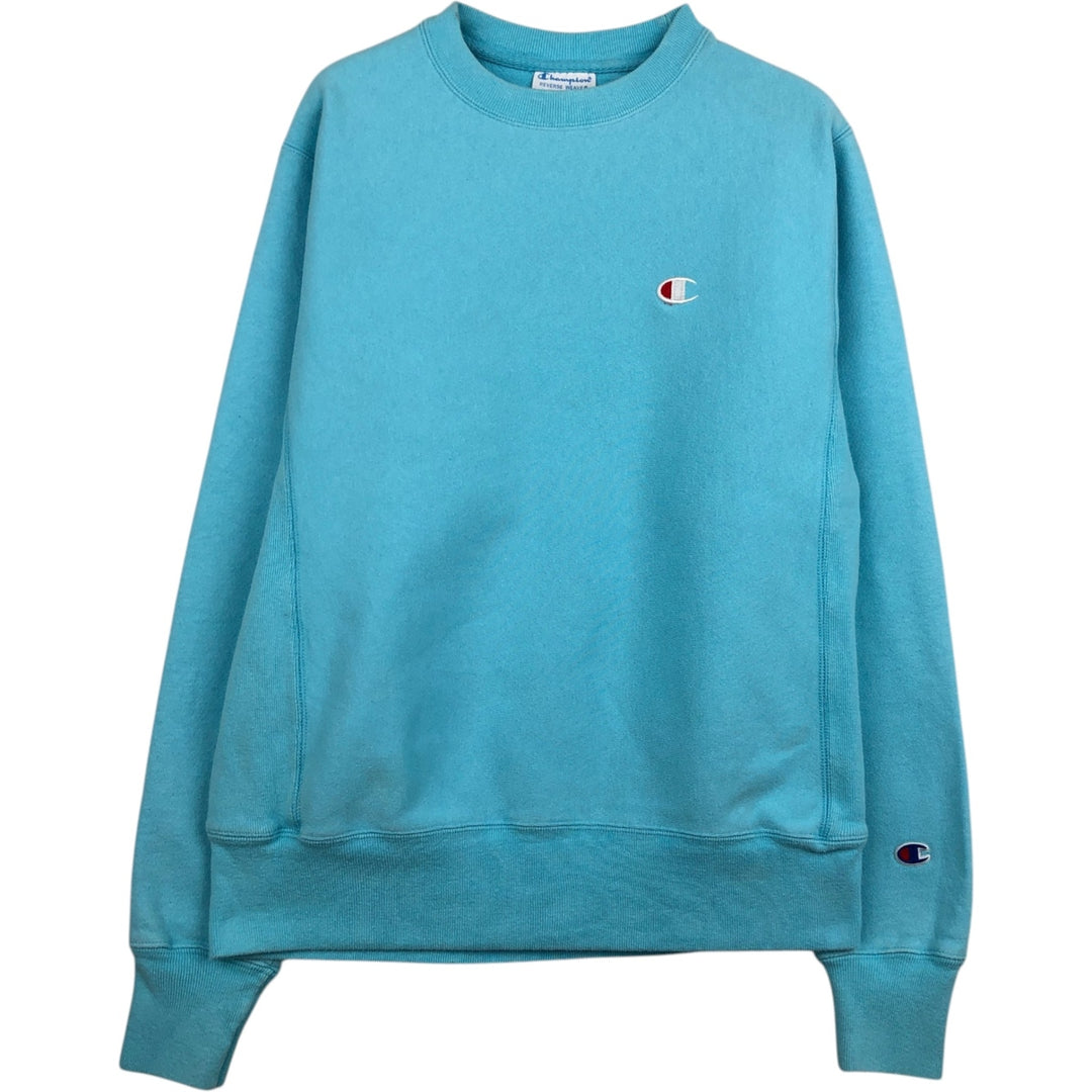 Champion REVERSE WEAVE One-Point Logo Sweatshirt (Women's Size S) cotton Blue type light blue Vintage Second Hand