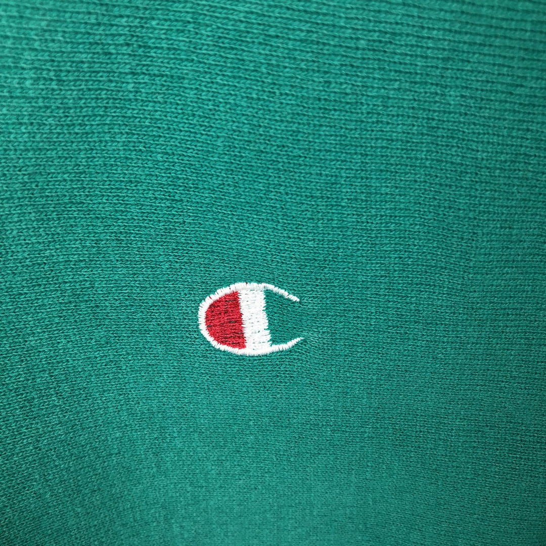 90'S Champion Reverse Weave Embroidered Tag Cut-Off Sweatshirt with One-Point Logo (Women's XL equivalent) cotton green type Vintage Second Hand