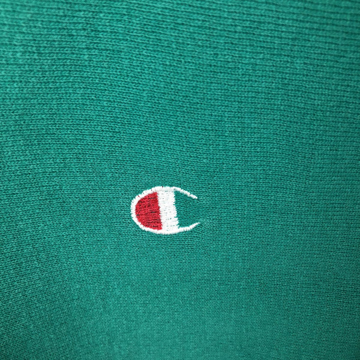 90'S Champion Reverse Weave Embroidered Tag Cut-Off Sweatshirt with One-Point Logo (Women's XL equivalent) cotton green type Vintage Second Hand