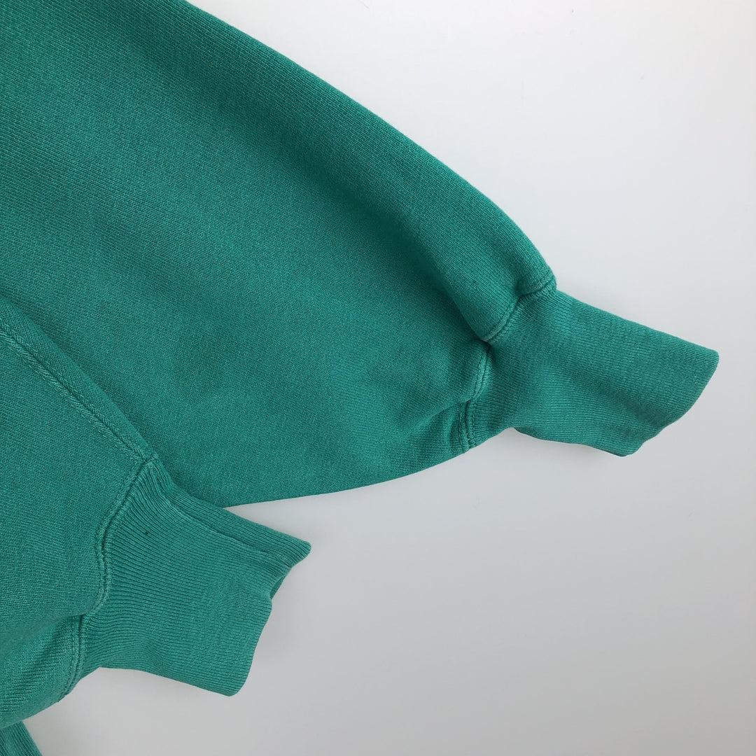 90'S Champion Reverse Weave Embroidered Tag Cut-Off Sweatshirt with One-Point Logo (Women's XL equivalent) cotton green type Vintage Second Hand