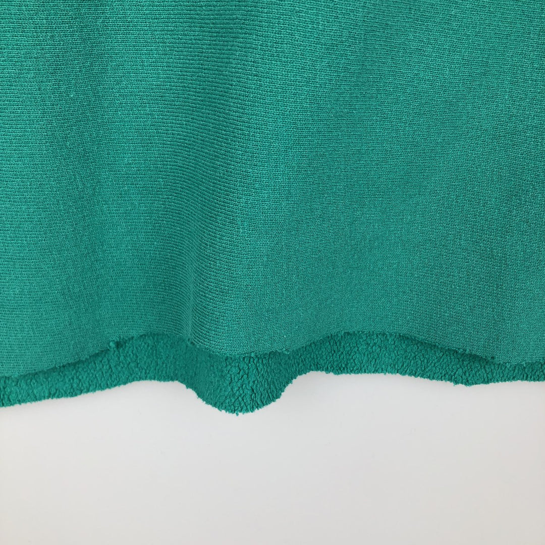 90'S Champion Reverse Weave Embroidered Tag Cut-Off Sweatshirt with One-Point Logo (Women's XL equivalent) cotton green type Vintage Second Hand