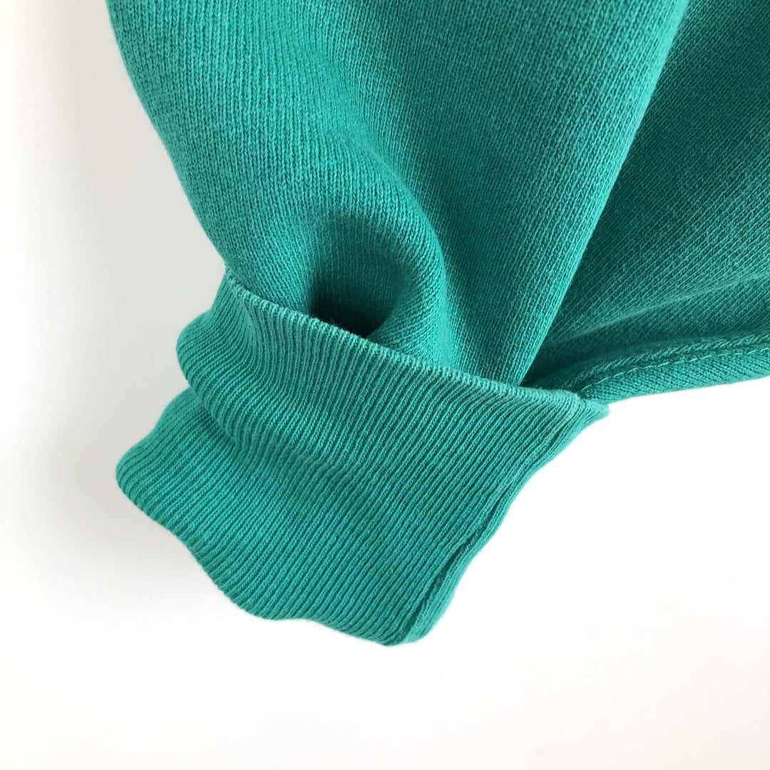 90'S Champion Reverse Weave Embroidered Tag Cut-Off Sweatshirt with One-Point Logo (Women's XL equivalent) cotton green type Vintage Second Hand