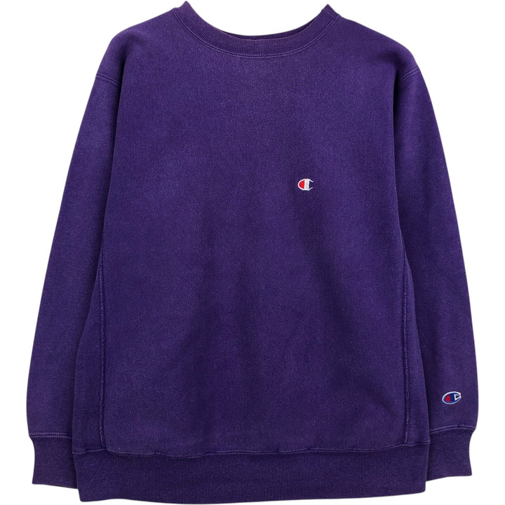 Champion Reverse Weave Embroidered Tag One-Point Logo Sweatshirt, Made in USA, Women's Size L (approx.) cotton purple type Vintage Second Hand