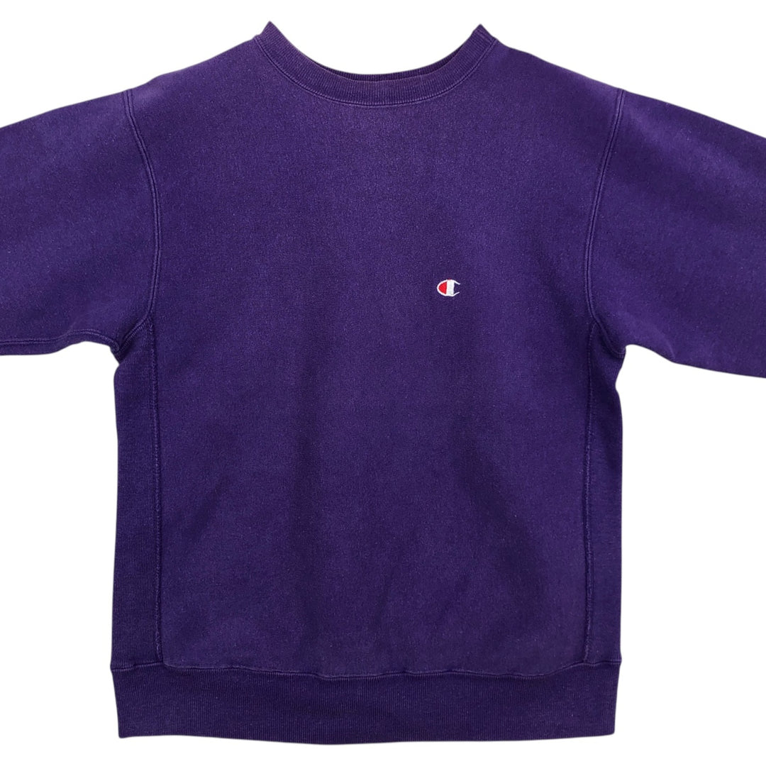 Champion Reverse Weave Embroidered Tag One-Point Logo Sweatshirt, Made in USA, Women's Size L (approx.) cotton purple type Vintage Second Hand