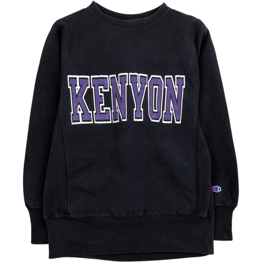 90'S Champion Reverse Weave Embroidered Tag College Sweatshirt, Made in USA, Women's Size S (approx.) cotton black type Vintage Second Hand
