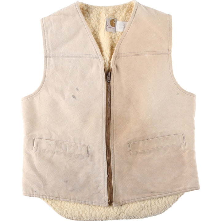 80s-90'S Carhartt 6SV Duck Vest, Made in USA, Men's Size M (approx.), Vintage cotton Beige type Vintage Second Hand
