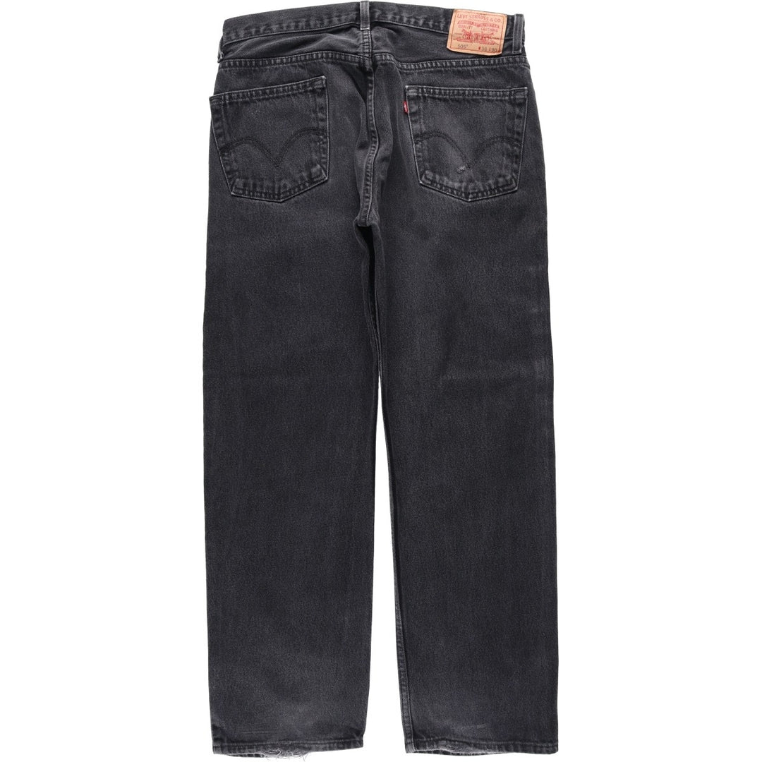 2000'S Levi's 505 Regular Fit Black Denim Tapered Denim Pants, Men's Size 36 cotton black type Vintage Second Hand