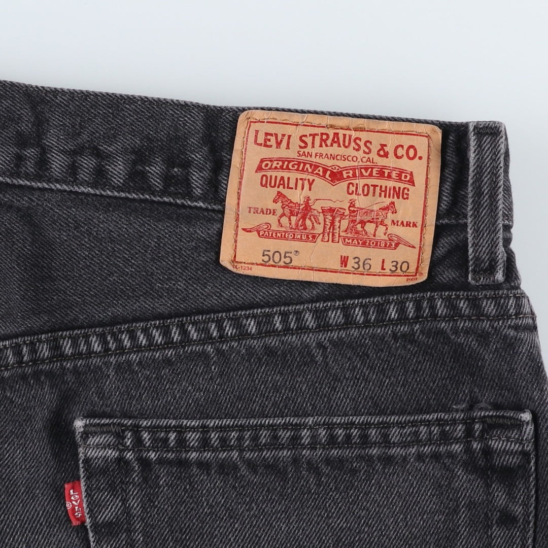 2000'S Levi's 505 Regular Fit Black Denim Tapered Denim Pants, Men's Size 36 cotton black type Vintage Second Hand