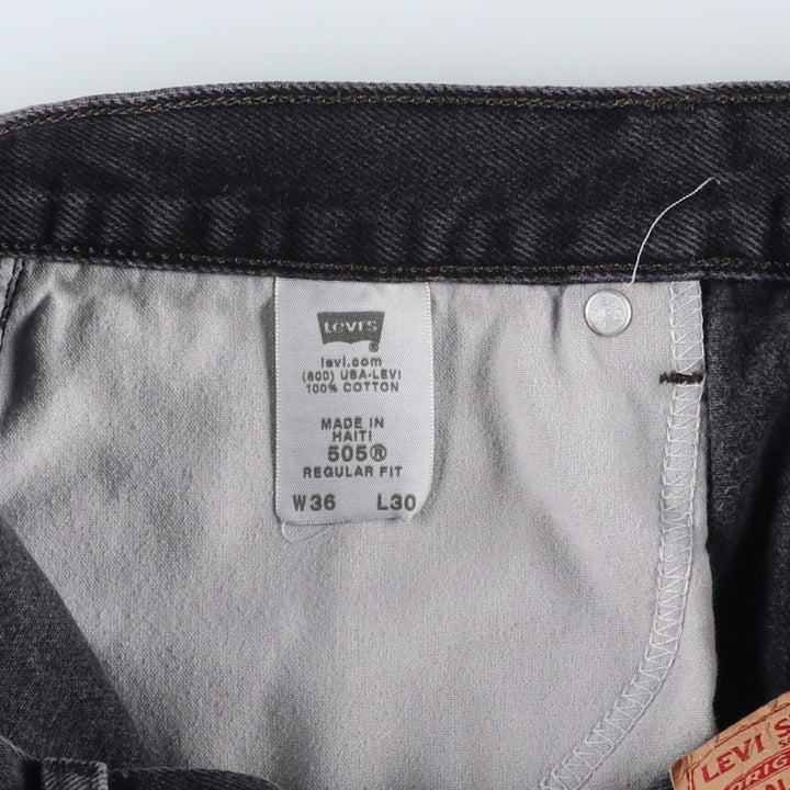 2000'S Levi's 505 Regular Fit Black Denim Tapered Denim Pants, Men's Size 36 cotton black type Vintage Second Hand