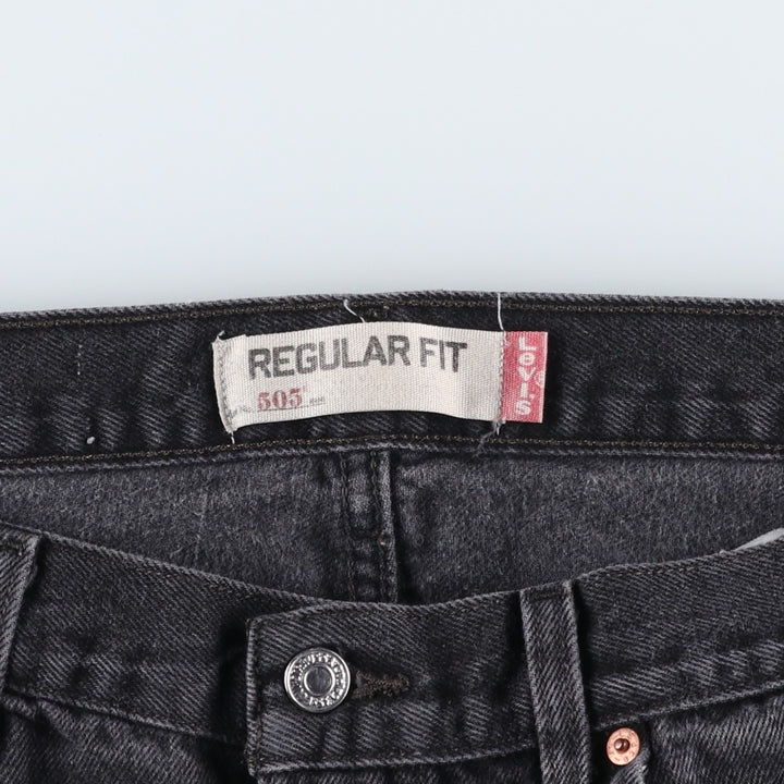 2000'S Levi's 505 Regular Fit Black Denim Tapered Denim Pants, Men's Size 36 cotton black type Vintage Second Hand