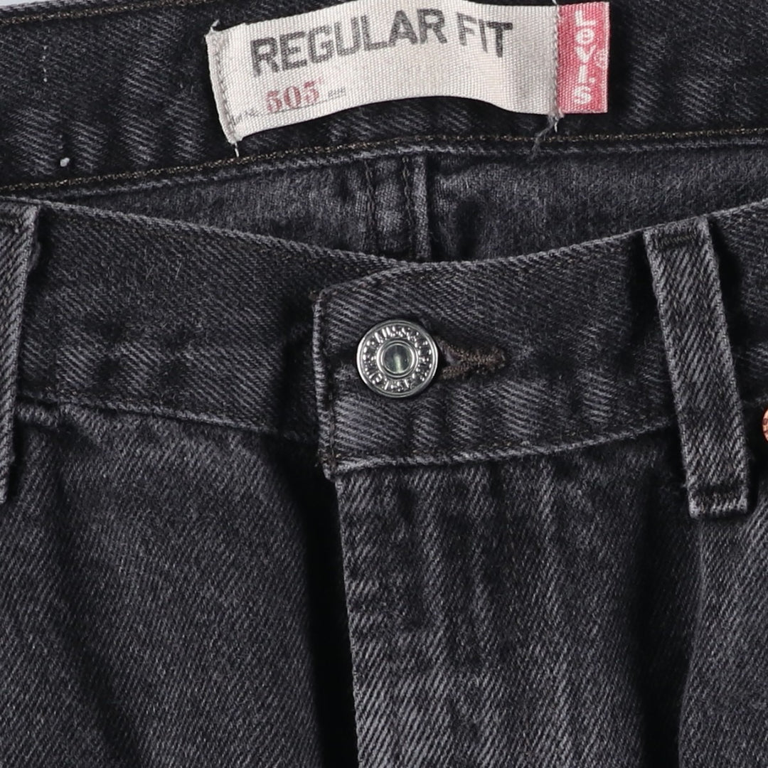 2000'S Levi's 505 Regular Fit Black Denim Tapered Denim Pants, Men's Size 36 cotton black type Vintage Second Hand