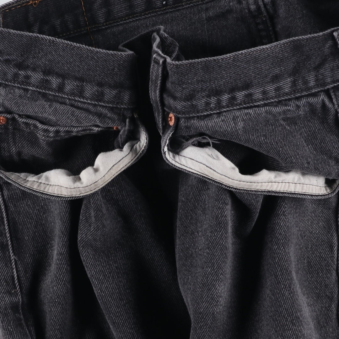 2000'S Levi's 505 Regular Fit Black Denim Tapered Denim Pants, Men's Size 36 cotton black type Vintage Second Hand