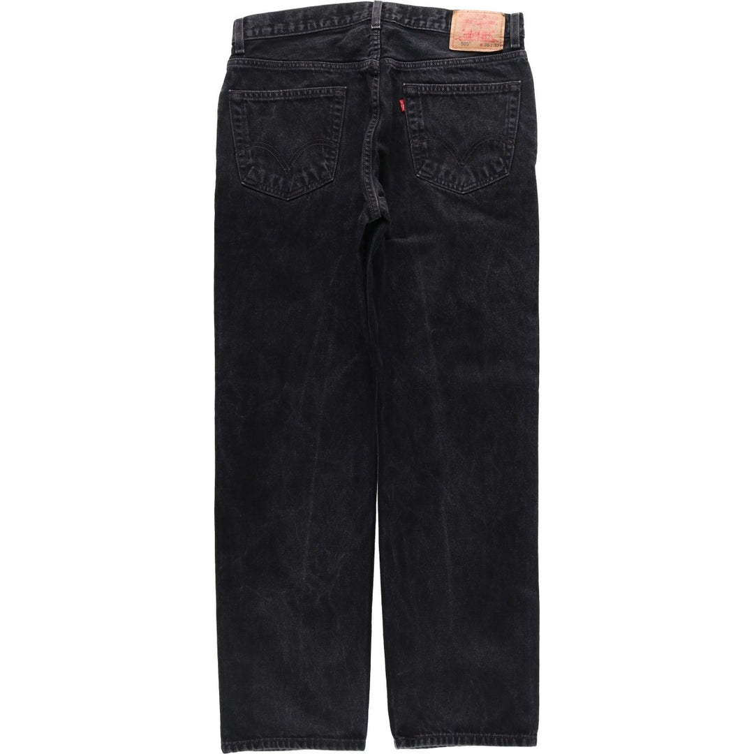 2000'S Levi's 505 Regular Fit Black Denim Tapered Denim Pants, Men's Size 35 cotton black type Vintage Second Hand