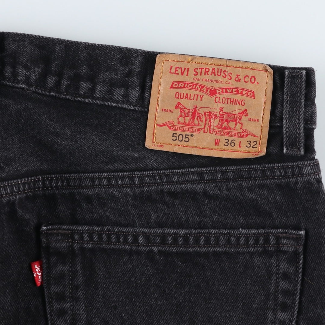 2000'S Levi's 505 Regular Fit Black Denim Tapered Denim Pants, Men's Size 35 cotton black type Vintage Second Hand