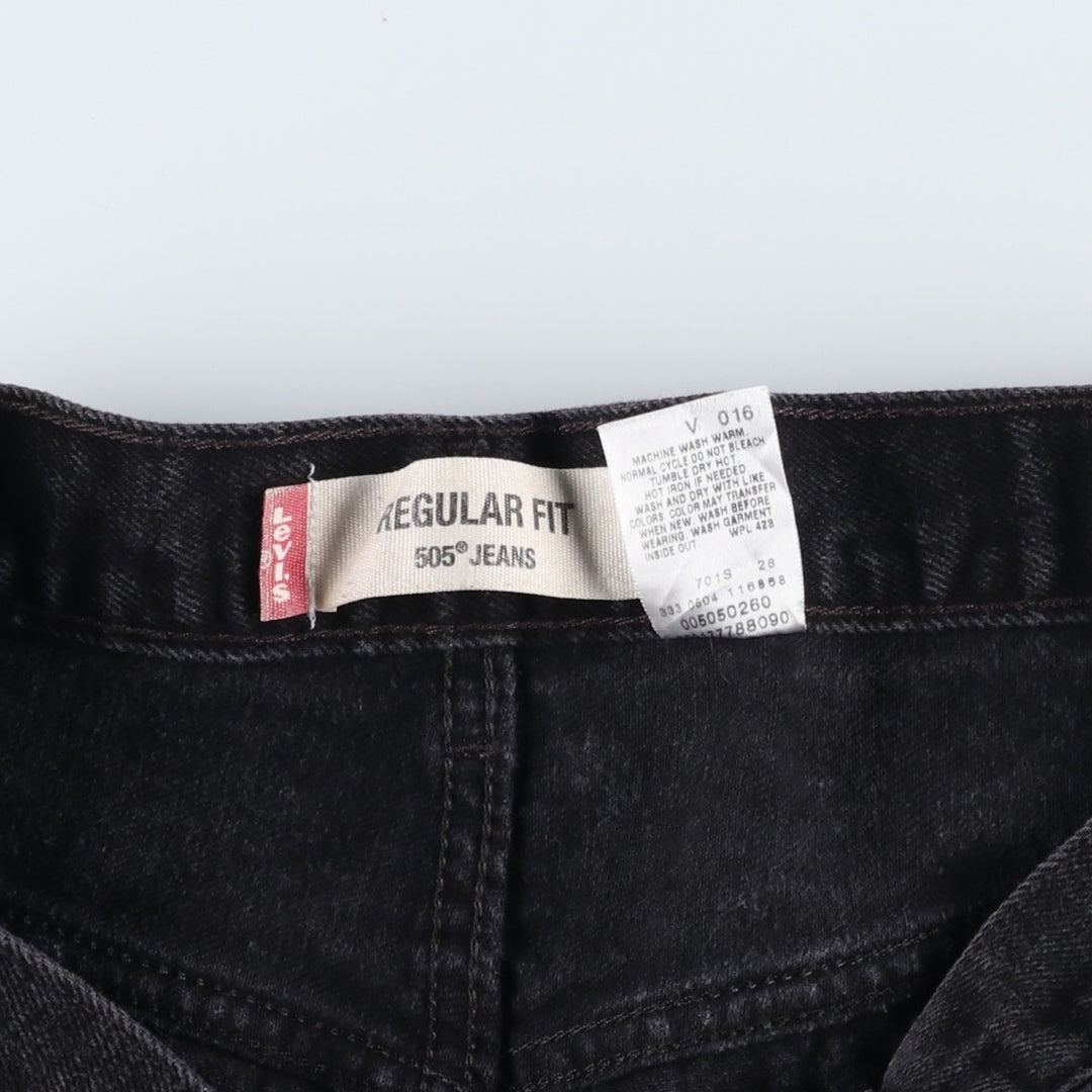2000'S Levi's 505 Regular Fit Black Denim Tapered Denim Pants, Men's Size 35 cotton black type Vintage Second Hand