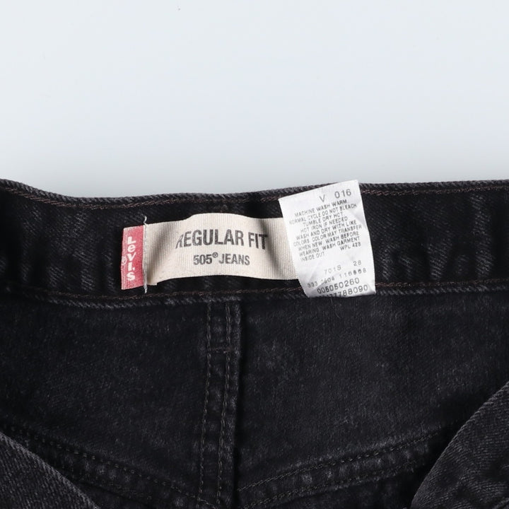2000'S Levi's 505 Regular Fit Black Denim Tapered Denim Pants, Men's Size 35 cotton black type Vintage Second Hand