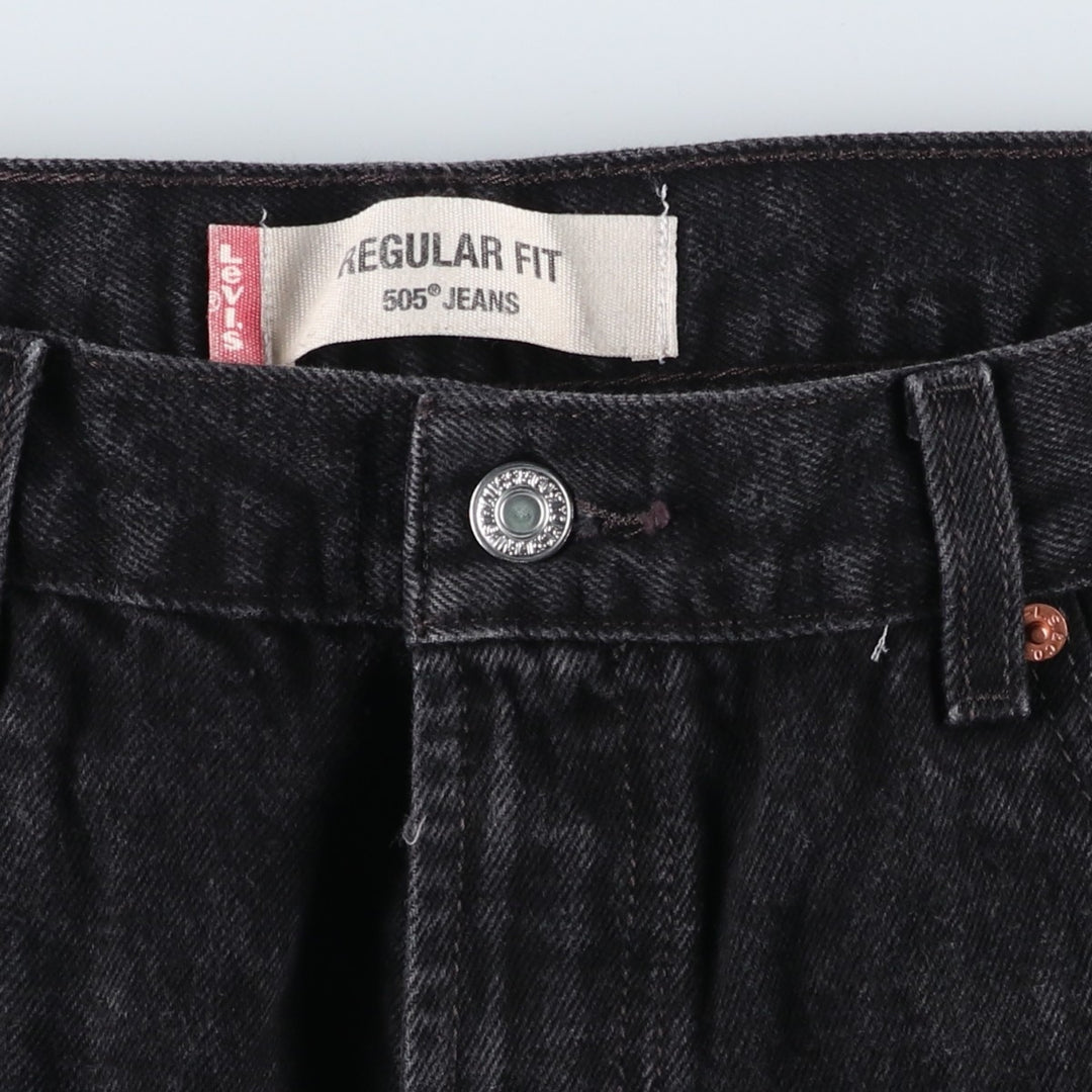 2000'S Levi's 505 Regular Fit Black Denim Tapered Denim Pants, Men's Size 35 cotton black type Vintage Second Hand