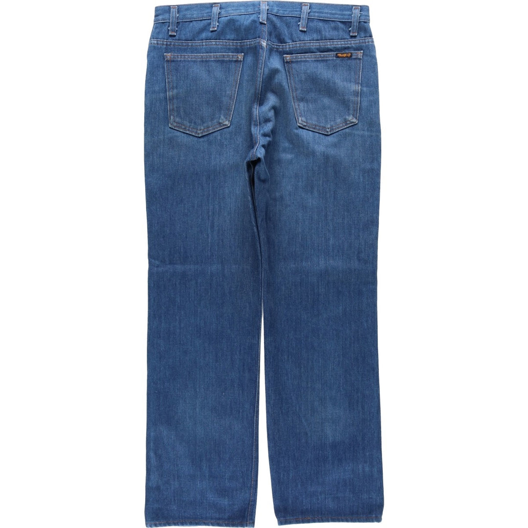 1970'S Sears Thumbs Up Regular Fit Flare Cut Denim Pants, Men's W35 (approx.), Vintage unclear blue type Vintage Second Hand