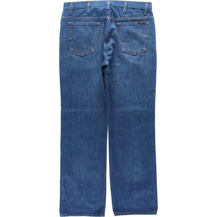 1970'S Sears Thumbs Up Regular Fit Flare Cut Denim Pants, Men's W35 (approx.), Vintage unclear blue type Vintage Second Hand