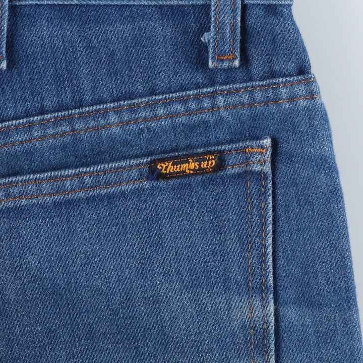 1970'S Sears Thumbs Up Regular Fit Flare Cut Denim Pants, Men's W35 (approx.), Vintage unclear blue type Vintage Second Hand