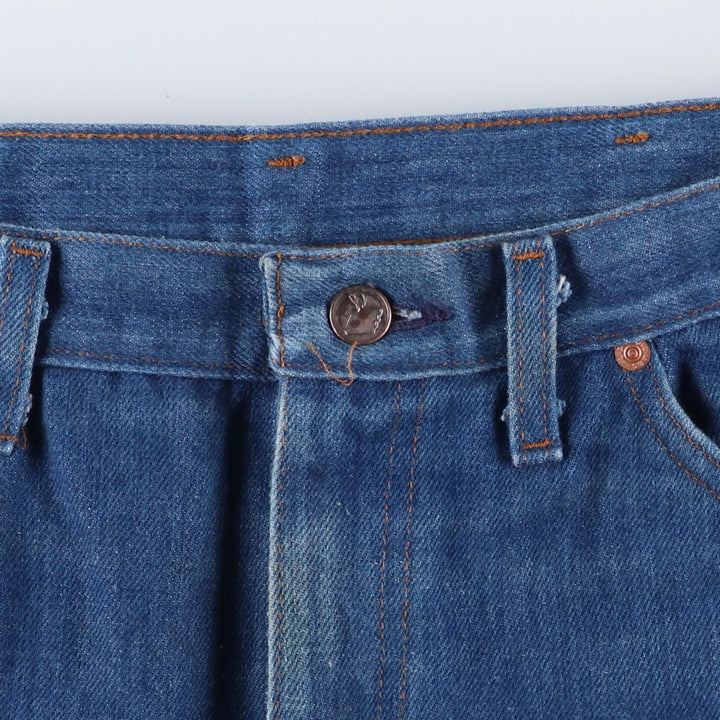 1970'S Sears Thumbs Up Regular Fit Flare Cut Denim Pants, Men's W35 (approx.), Vintage unclear blue type Vintage Second Hand