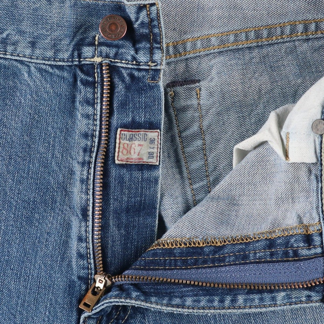 Ralph Lauren POLO RALPH LAUREN Straight Denim Pants, Men's Size W39 (approx.) cotton blue type Vintage Second Hand