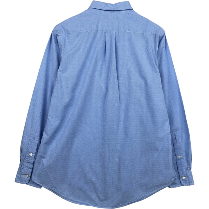 Ralph Lauren CUSTOM FIT Gingham Check Long Sleeve Button Down Check Shirt Men's L size cotton Blue type light blue Vintage Second Hand