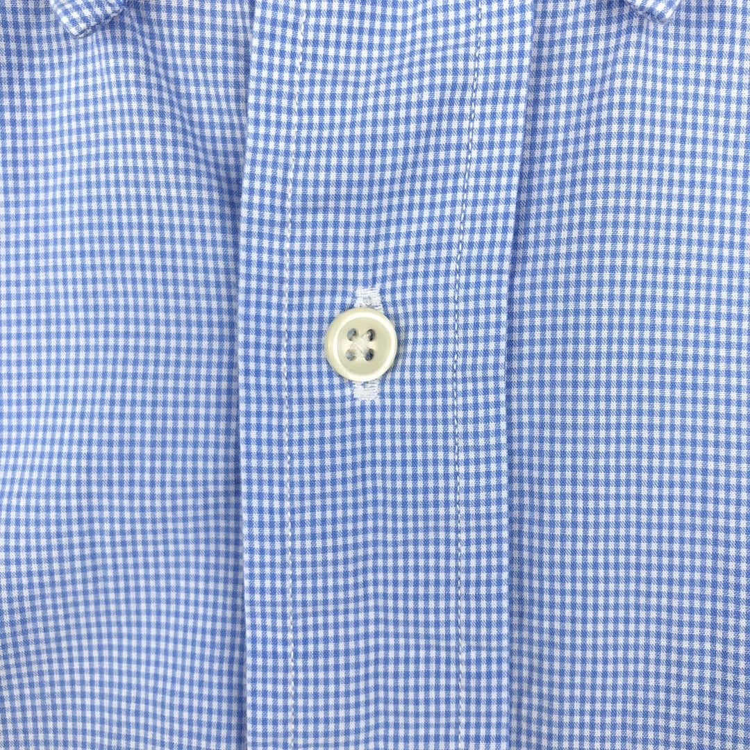 Ralph Lauren CUSTOM FIT Gingham Check Long Sleeve Button Down Check Shirt Men's L size cotton Blue type light blue Vintage Second Hand