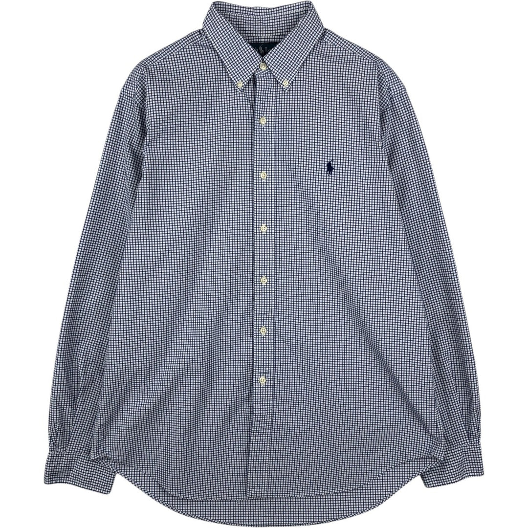 Ralph Lauren Classic Fit Long Sleeve Button Down Check Shirt, Men's Size L cotton white type Vintage Second Hand