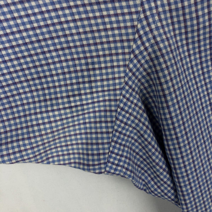 Ralph Lauren YARMOUTH gingham check long-sleeve button-down check shirt, men's XXL cotton Blue type light blue Vintage Second Hand