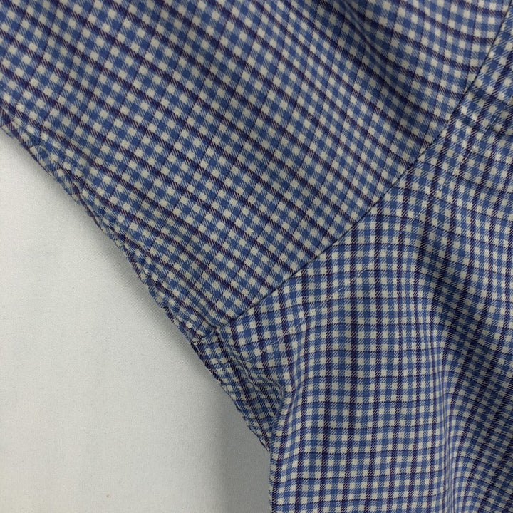 Ralph Lauren YARMOUTH gingham check long-sleeve button-down check shirt, men's XXL cotton Blue type light blue Vintage Second Hand