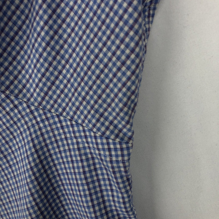 Ralph Lauren YARMOUTH gingham check long-sleeve button-down check shirt, men's XXL cotton Blue type light blue Vintage Second Hand