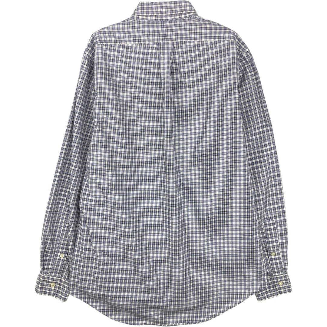 Ralph Lauren CUSTOM FIT long sleeve button down check shirt men's size M cotton white type Vintage Second Hand