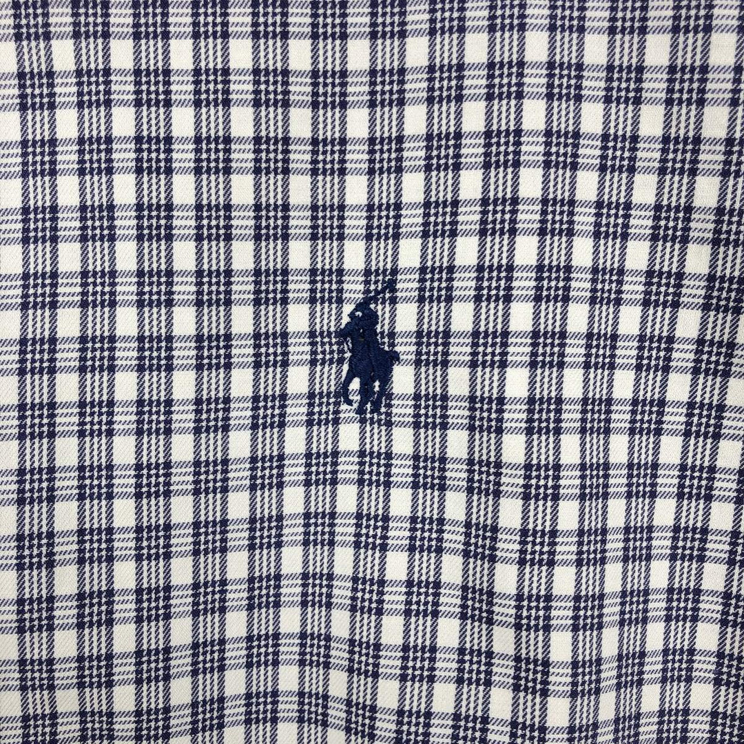 Ralph Lauren CUSTOM FIT long sleeve button down check shirt men's size M cotton white type Vintage Second Hand