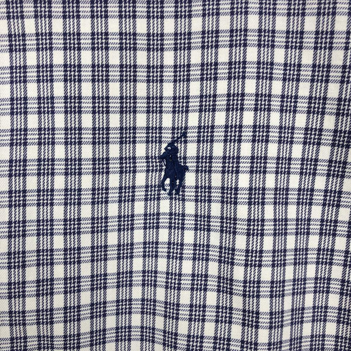 Ralph Lauren CUSTOM FIT long sleeve button down check shirt men's size M cotton white type Vintage Second Hand